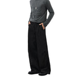 American Retro Black Pleated Jeans