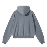 Boxy Cropped Stacked Sleeve Ripped Distressed Full Zip Hoodie