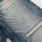 High Waist Wide Leg Distressed Faded Jeans