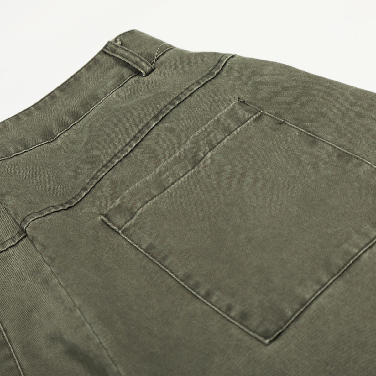 Olive Wide Leg Pants Star Cross Embroidery Details