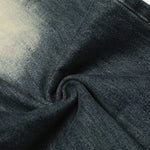 Faded Whisker Detailing Distressed Wide Leg Denim Jeans