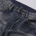 Splatter Wash Distressed Wide Leg Jeans