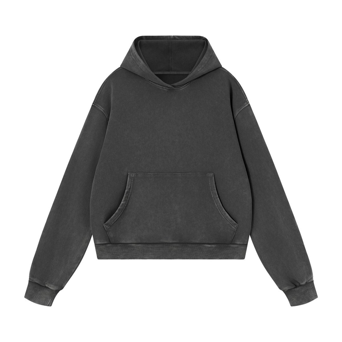 Washed Distressed Loose Casual Hoodie