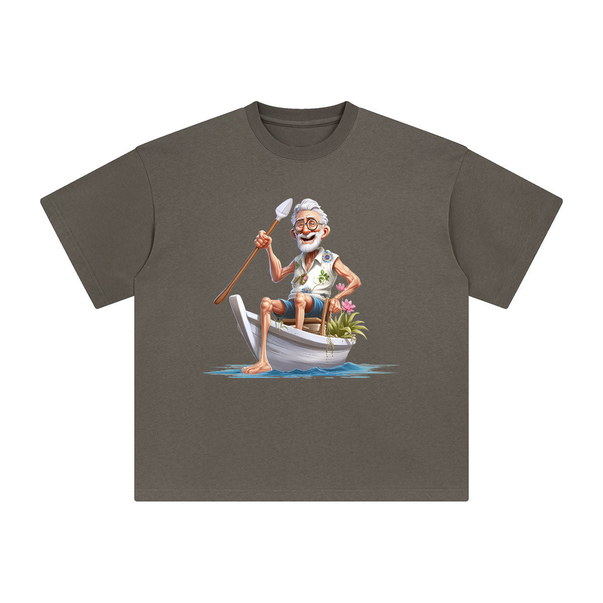 Grandpa On Boat Graphic Tee-INNBLAC Fashion Apparel