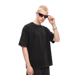 Camiseta destructiva de peso pesado con borde crudo de 10 oz