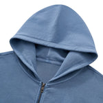 Vintage Washed Cotton Double‑Zip Hoodie