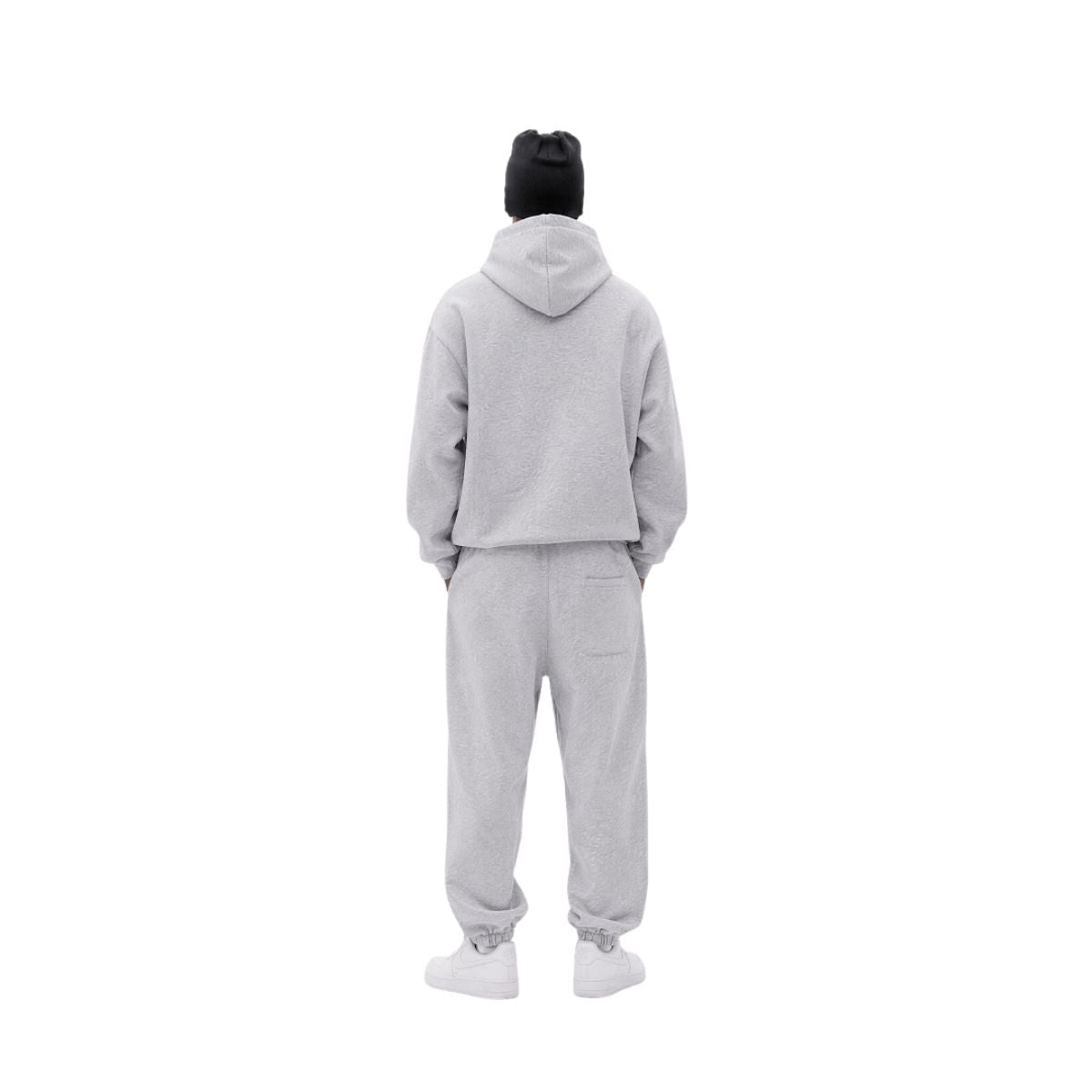 Snow Wash Broken-Seam Color Contrast Webbing Fleece Hoodie