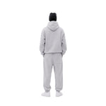 Snow Wash Broken-Seam Color Contrast Webbing Fleece Hoodie