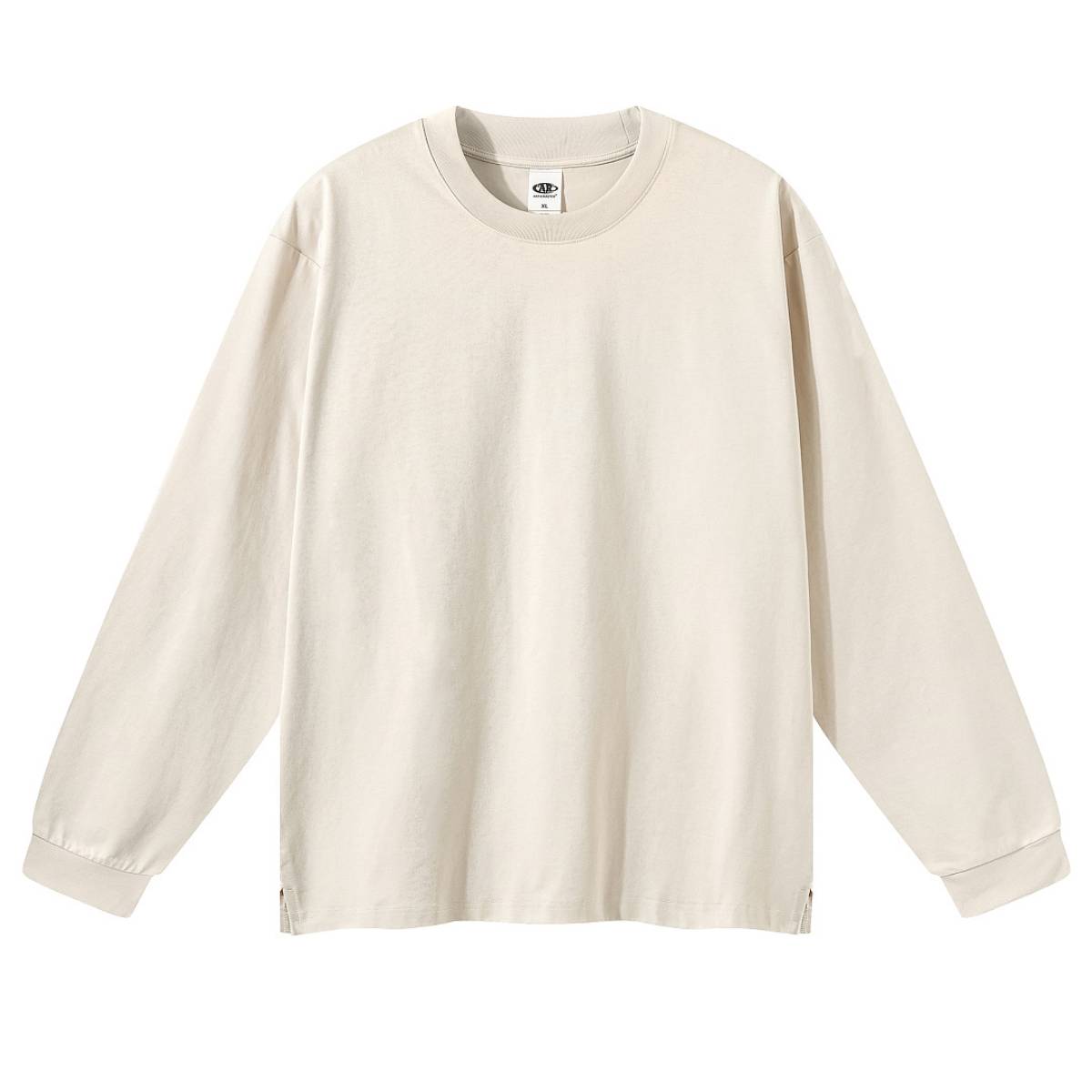 Solid Loose Fit Side Split Hem Long Sleeve T-Shirt
