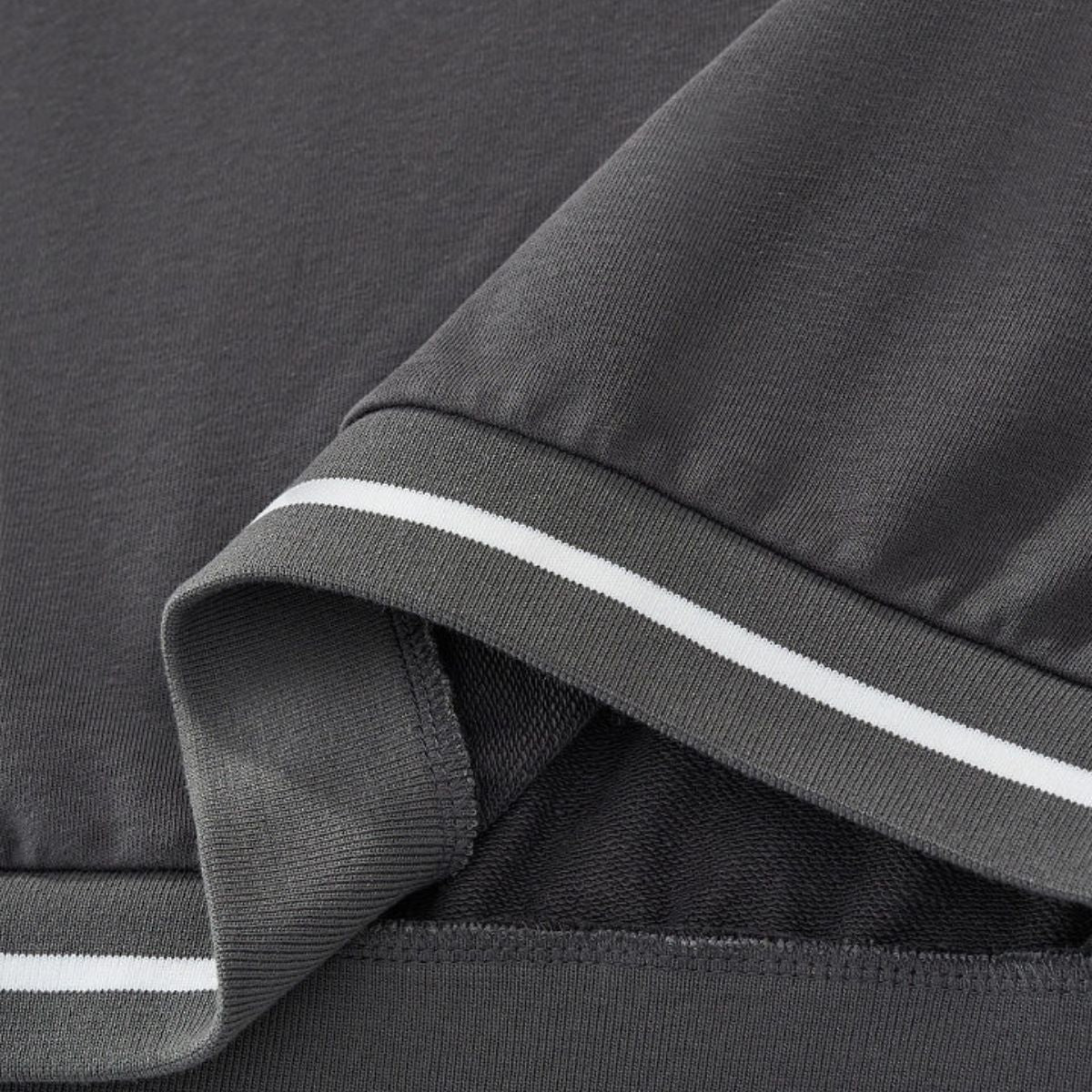 V Neck Contrast Color Drop Shoulder Sweatshirt Loose Fit Ribbed Cuffs