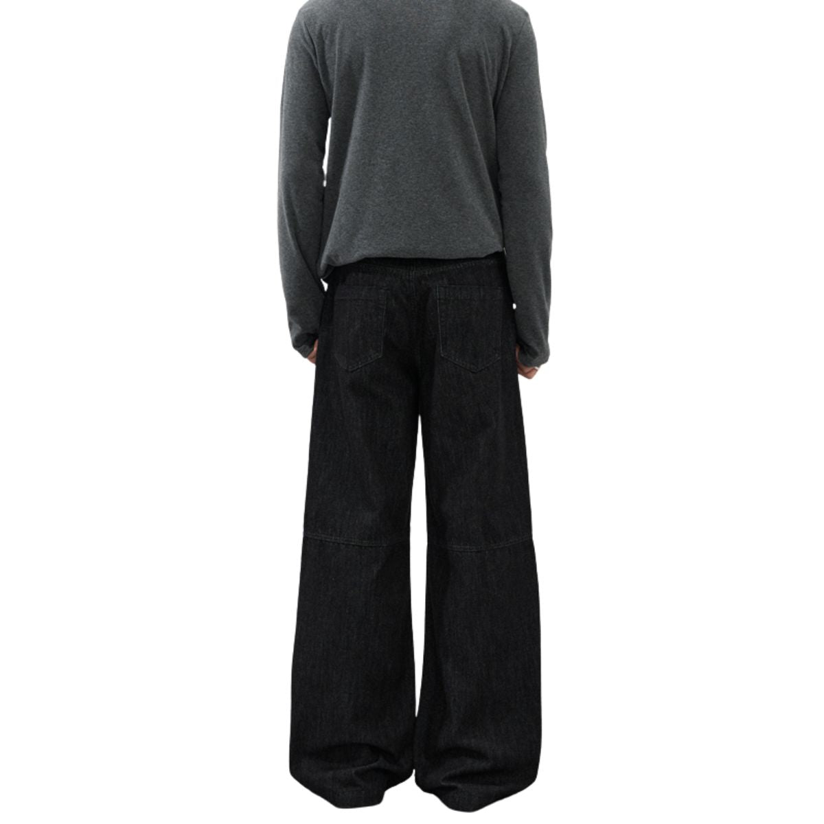 American Retro Black Pleated Jeans