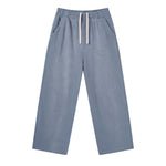Monkey Wash Ripped Distressed Curved Wide Leg Cotton Sweatpants