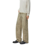 Marble Print Loose Straight Trousers
