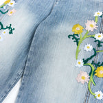 Vintage Slub Embroidered Curved Blade Relaxed Jeans