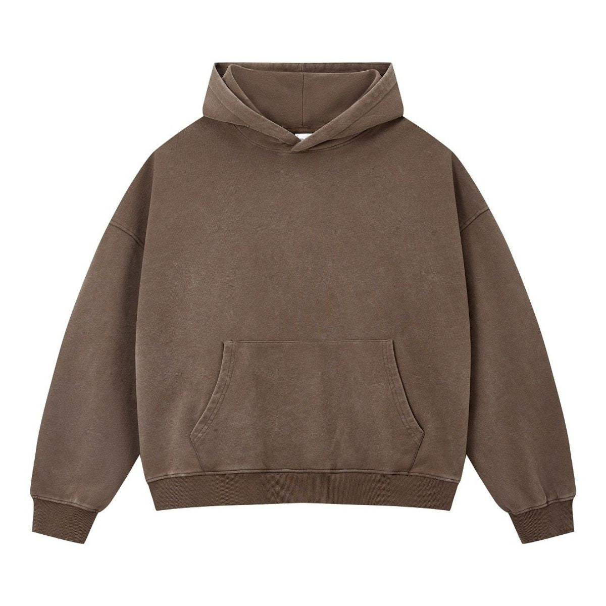 Vintage 370G Brushed Cotton Snow‑Washed Boxy Drop‑Shoulder Hoodie