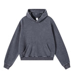 Snow Wash Vintage Distressed Ripped Hoodie