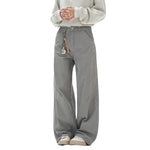 Pantalones de algodón con pierna ancha y color liso