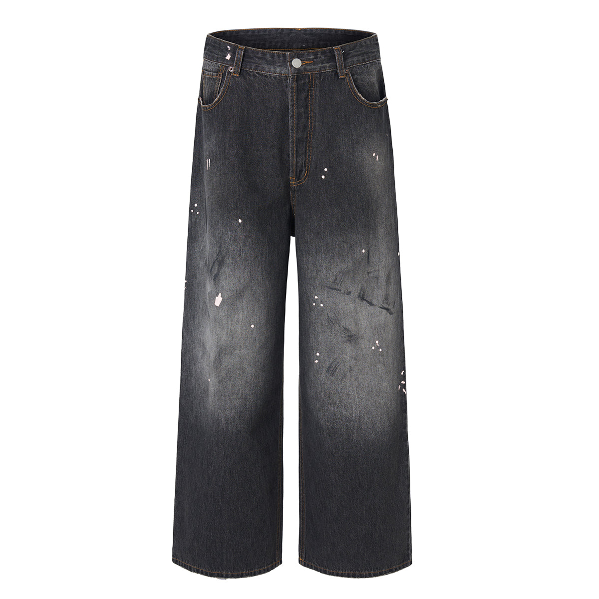 Paint Splatter Vintage Washed Straight Leg Jeans