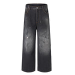 Paint Splatter Vintage Washed Straight Leg Jeans