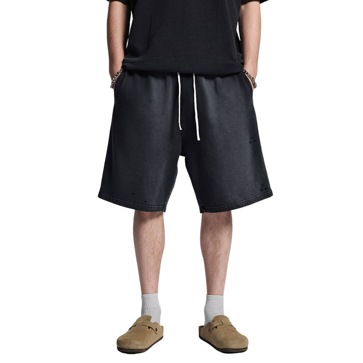 Shorts holgados vintage con lavado intenso