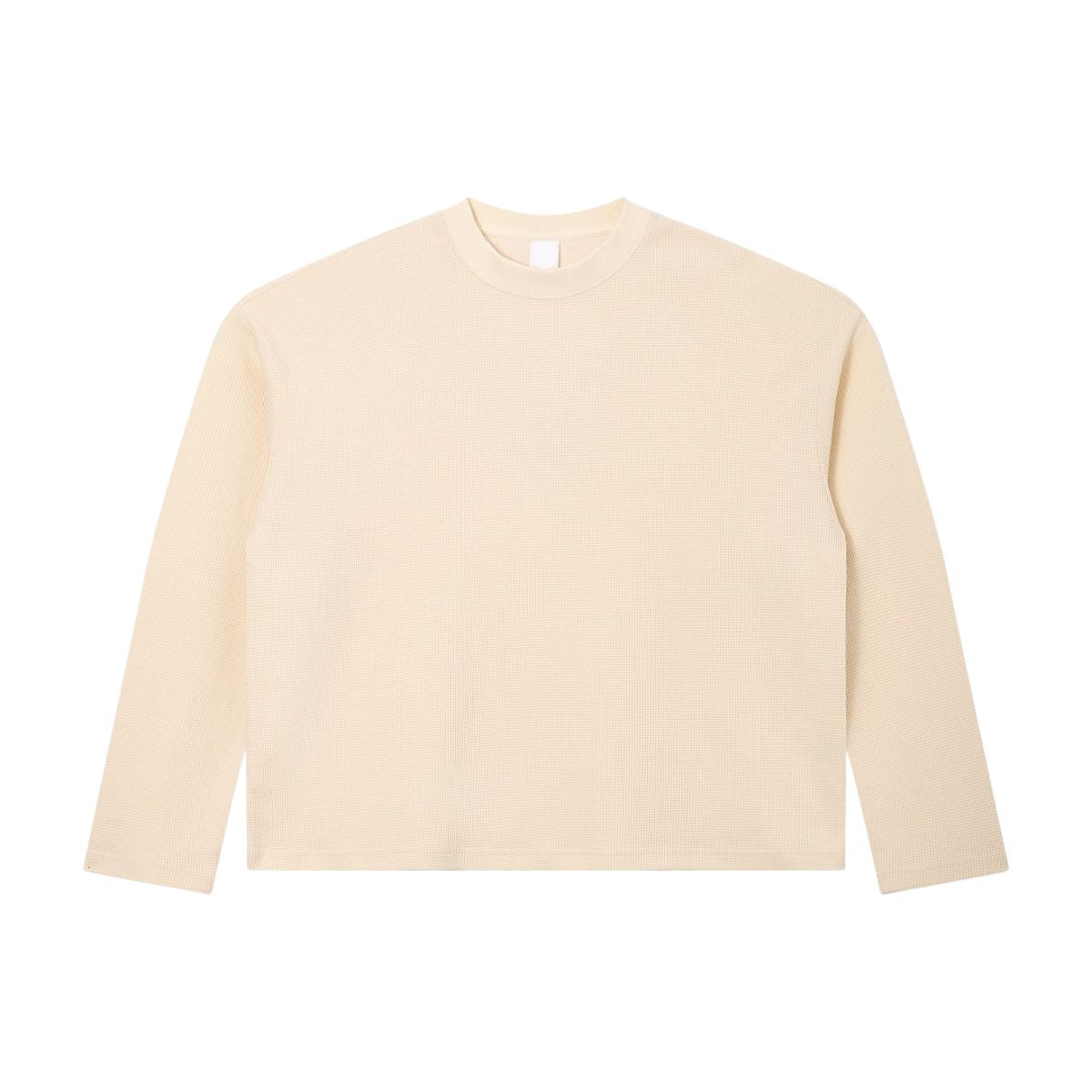 260G Waffle Knit Boxy Long Sleeve Tee