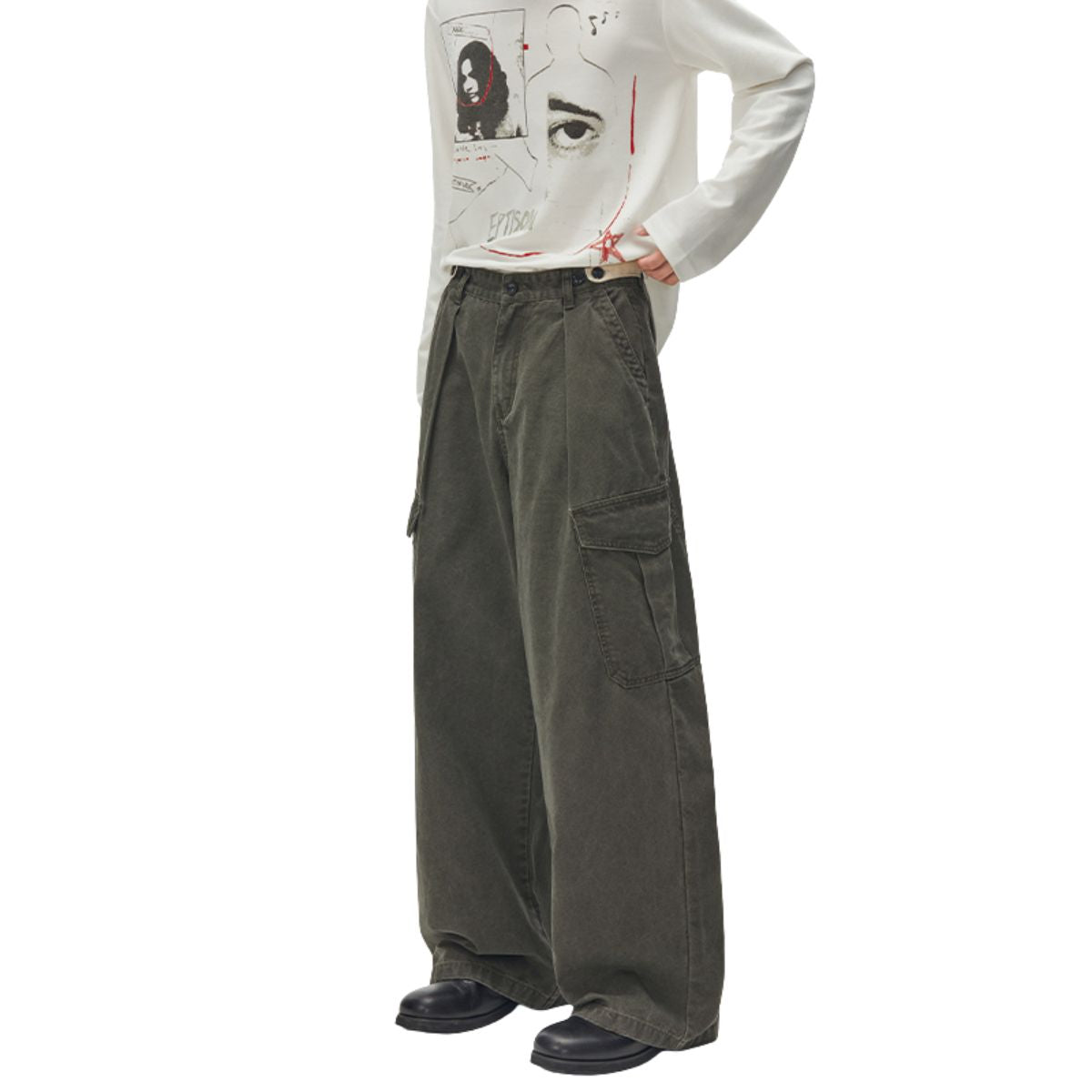 Pearl‑Canvas Martin Dark Green Cargo Pants
