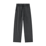 Heavyweight Cotton Washed Distressed Terry Wide‑Leg Pants