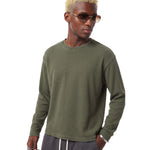 Waffle Raw‑Edge Spliced Distressed Long‑Sleeve T‑Shirt