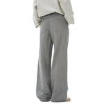 Pantalones de algodón con pierna ancha y color liso