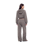 Vintage Washed Ruched Flared Casual Pants