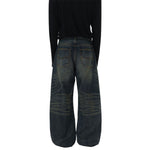 Vintage Washed Relaxed Crinkled Denim Jeans