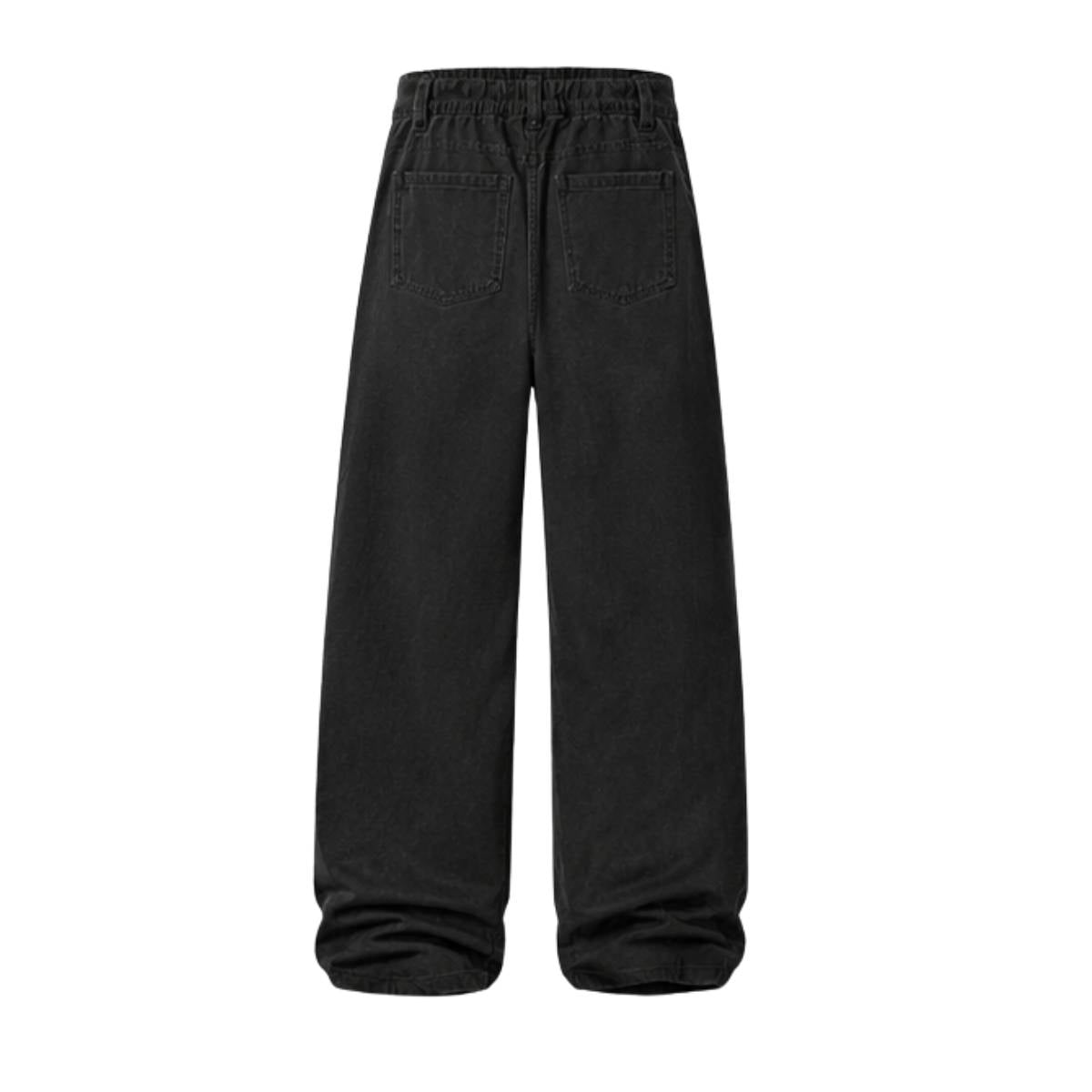 Washed Solid Baggy Wide Leg Workwear Pants