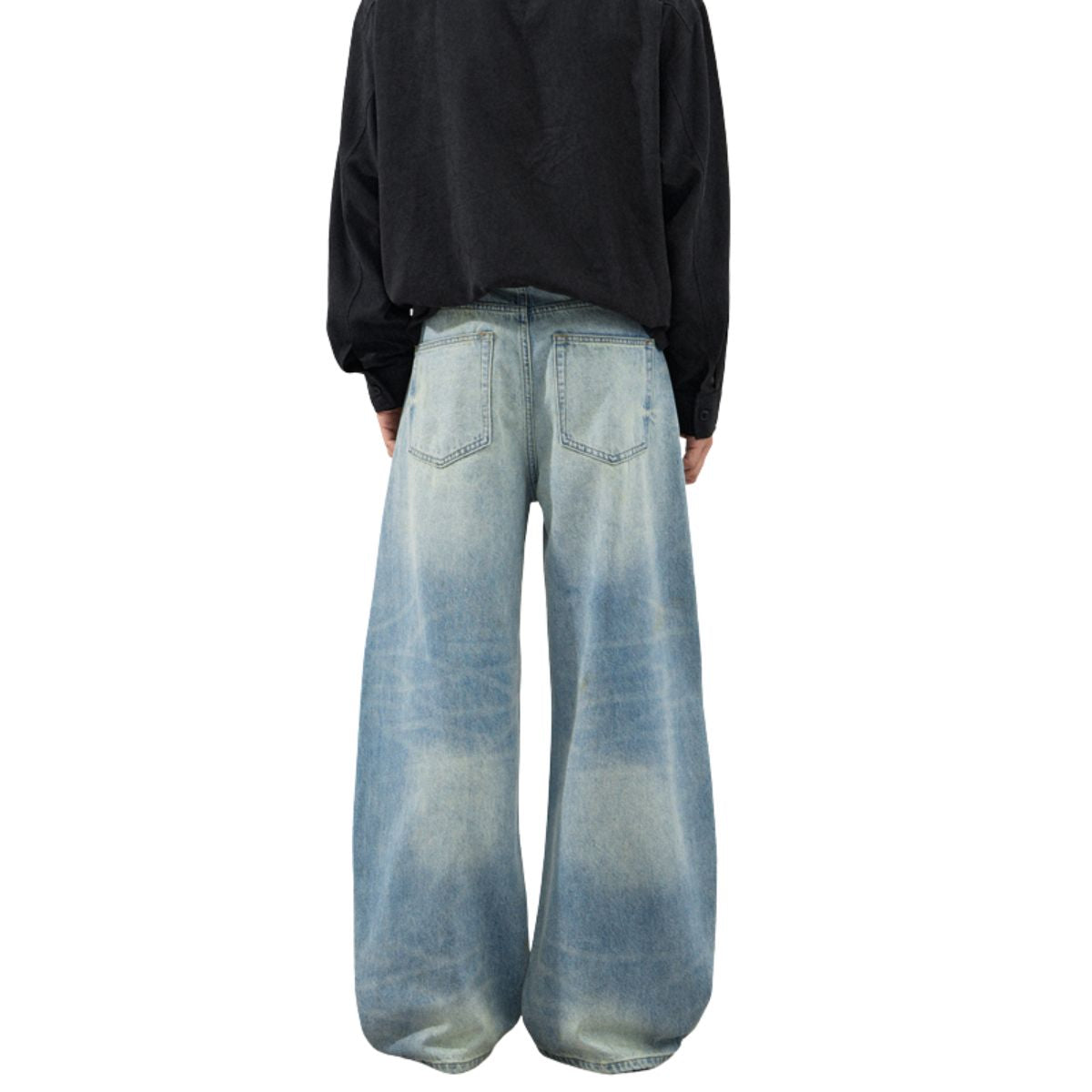 Vintage Light Blue Baggy Wide‑Leg Jeans