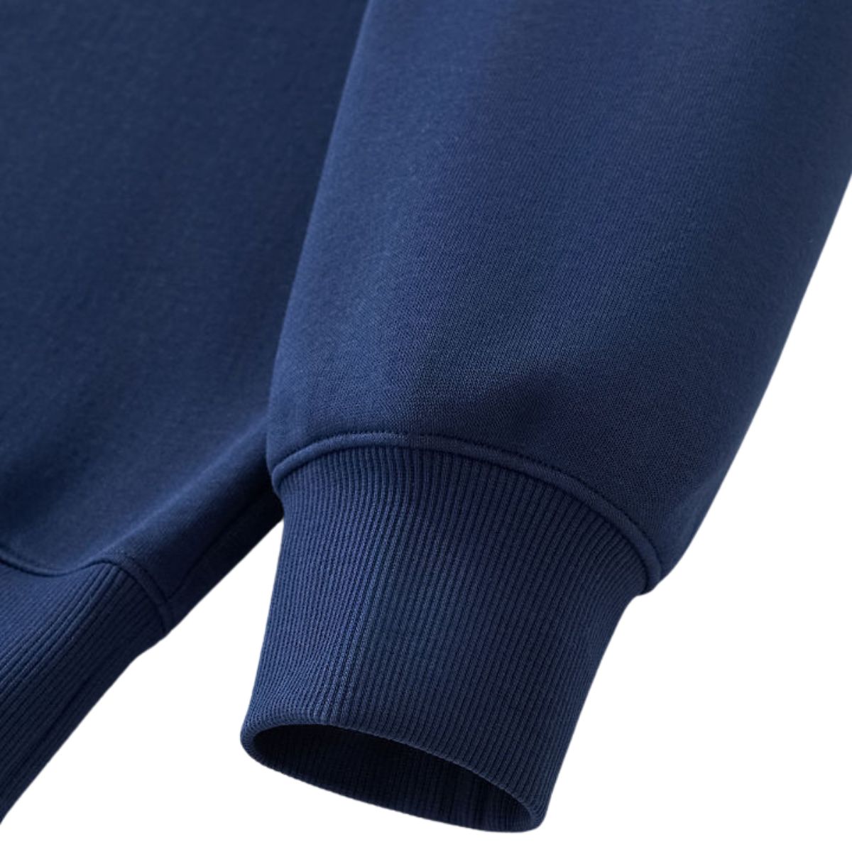 Drop‑Shoulder Spliced Cutaway Small V‑Neck Composite Crew Neck Sweatshirt