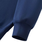 Drop‑Shoulder Spliced Cutaway Small V‑Neck Composite Crew Neck Sweatshirt