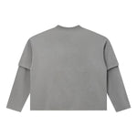 Vintage Snow‑Washed Relaxed Two‑Piece Sleeve Long Sleeve T‑Shirt