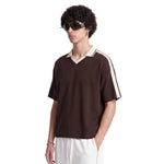 Vintage Waffle Colorblock Boxy Fit Heavyweight Polo T-Shirt