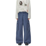 Washed Cargo Pants With Pocket‑in‑Pocket Structure