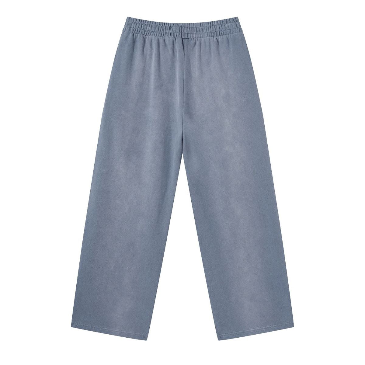Monkey Wash Ripped Distressed Curved Wide Leg Cotton Sweatpants