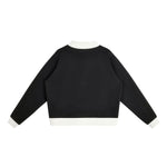 Mock Neck Sweatshirt With Contrast‑Color Stitching