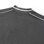 V Neck Contrast Color Drop Shoulder Sweatshirt Loose Fit Ribbed Cuffs