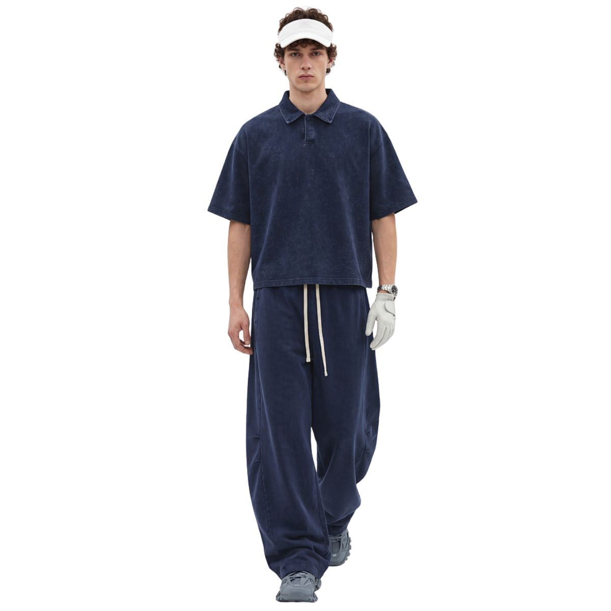 Vintage Polo Collar Loose Casual Short Sleeve T‑Shirt