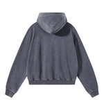 Snow Wash Vintage Distressed Ripped Hoodie