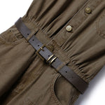 Minivestido vaquero de manga corta con cinturón