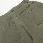 Olive Wide Leg Pants Star Cross Embroidery Details