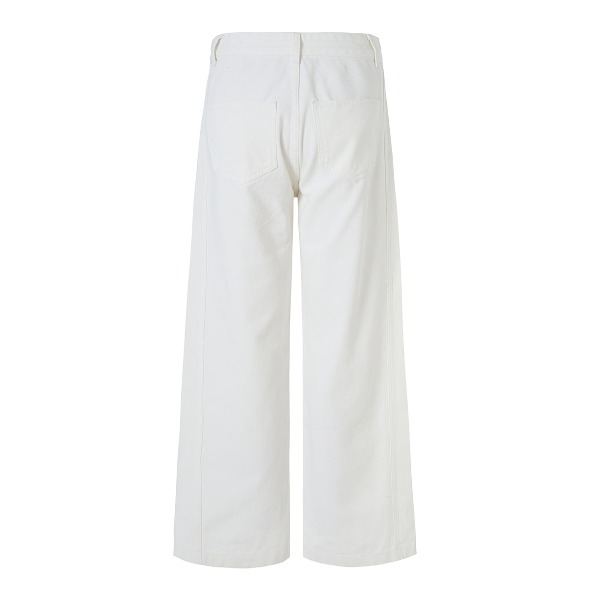 High Waisted Wide Leg Quilted Twill Utility Pants