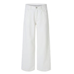 High Waisted Wide Leg Quilted Twill Utility Pants