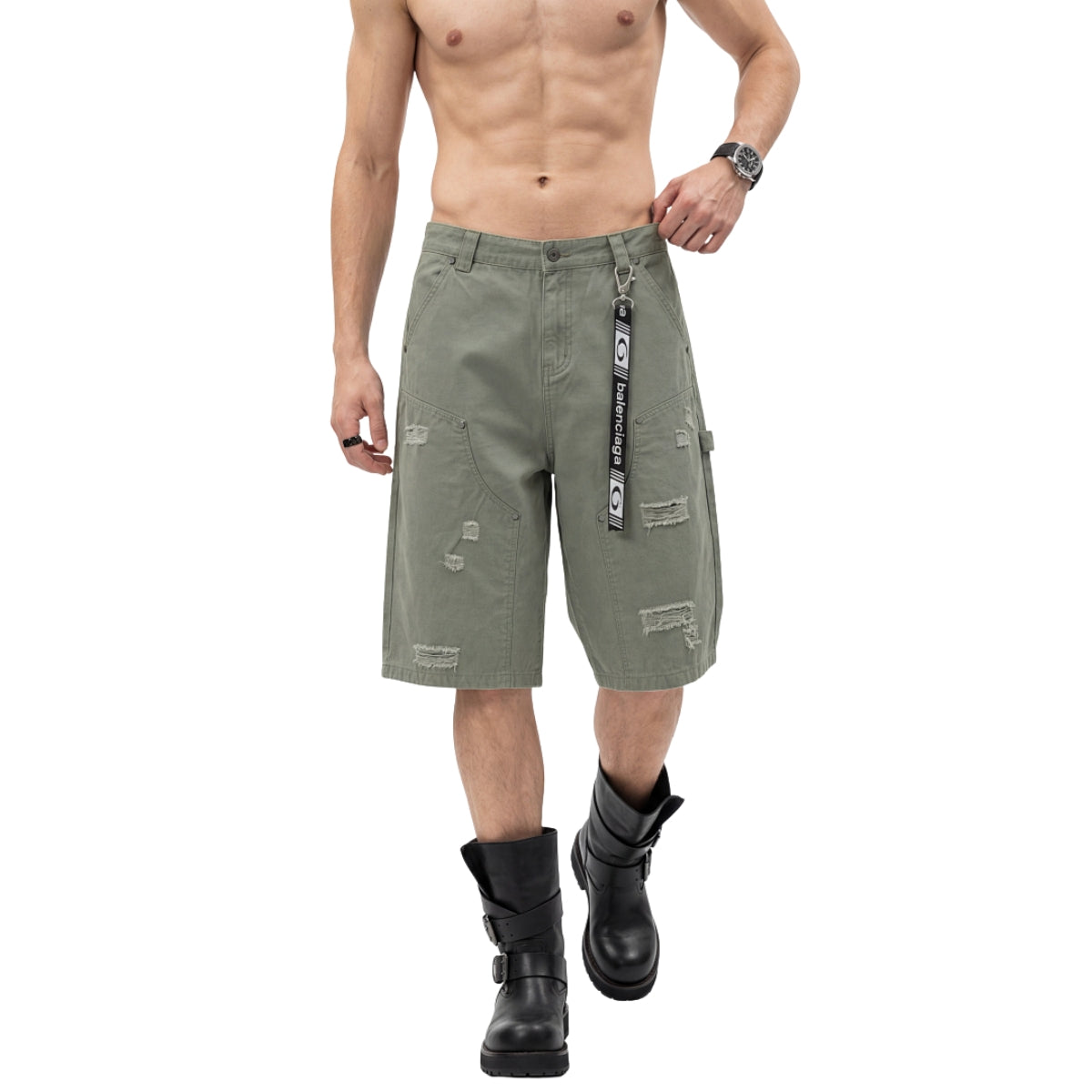 Bermudas con bordado lavado vintage