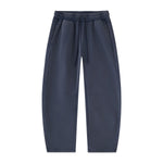 Vintage Washed Fleece‑Lined Elastic Waist Curved Leg Pants