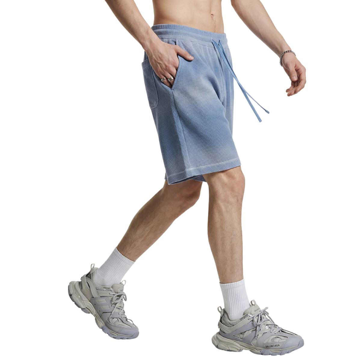 Retro Bleached Ombre Streetwear Loose Fit Bermuda Shorts